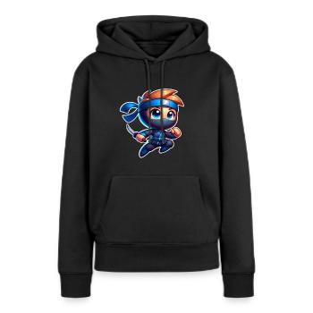 Ninja - Frauen Premium Bio Hoodie - Schwarz - Vorne - Julia (174cm)