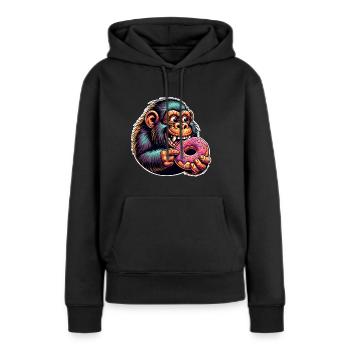 Neandertaler Donut - Frauen Premium Bio Hoodie - Schwarz - Vorne - Julia (174cm)