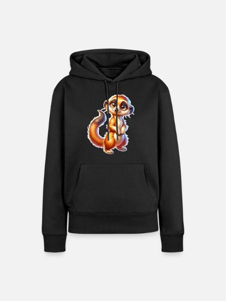 Erdmännchen - Frauen Premium Bio Hoodie - Schwarz