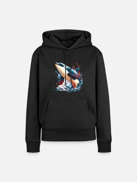 Orca Schwertwal - Frauen Premium Bio Hoodie - Schwarz