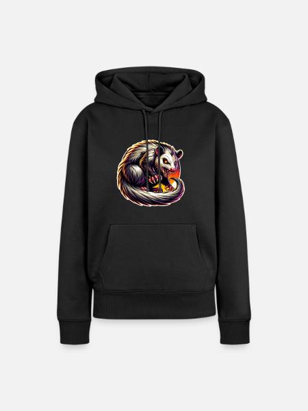 Opossum - Frauen Premium Bio Hoodie - Schwarz