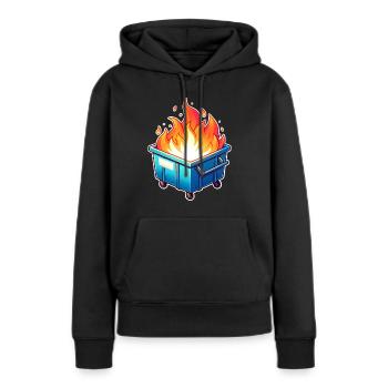 Brûler une poubelle - Sweat à capuche Premium bio Femme - noir - Devant - Julia (174cm)