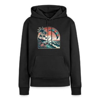 Kitesurfen Kitesurfer Kiteboard - Frauen Premium Bio Hoodie - Schwarz - Vorne - Julia (174cm)