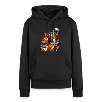 Basketball Basketballer - Frauen Premium Bio Hoodie - Schwarz - Vorne - Julia (174cm)