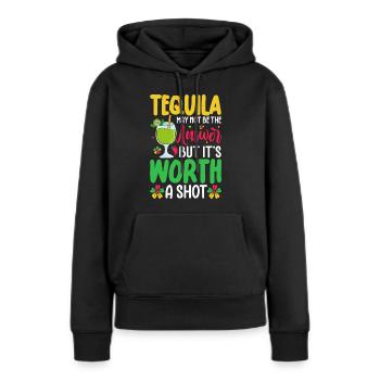 Téquila - Sweat à capuche Premium bio Femme - noir - Devant - Julia (174cm)