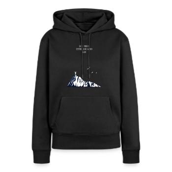 Wandern Minimalistisch - Frauen Premium Bio Hoodie - Schwarz - Vorne - Julia (174cm)