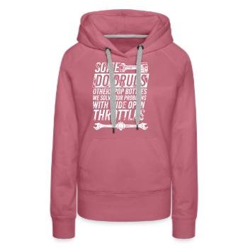 Citation de motard - Sweat à capuche Premium bio Femme - mauve - Devant - Isabella (175cm)