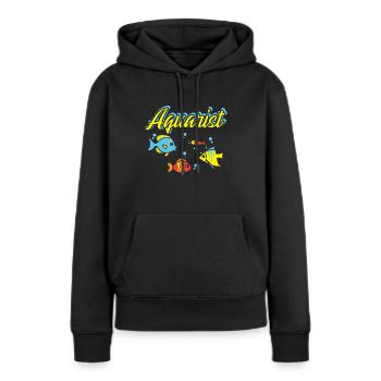Aquarist Fish Tank Aquarist Fish Keeper - Sweat à capuche Premium bio Femme - noir - Devant - Julia (174cm)
