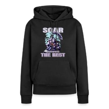 Soar Above the Rest – Paragliding Design - Frauen Premium Bio Hoodie - Schwarz - Vorne - Julia (174cm)