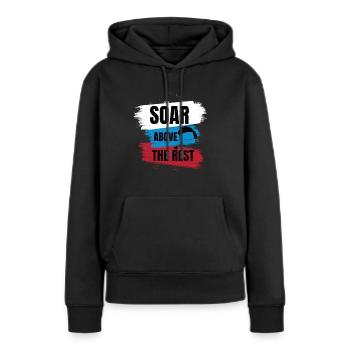 Soar Above the Rest – Paragliding Design - Frauen Premium Bio Hoodie - Schwarz - Vorne - Julia (174cm)
