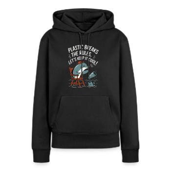 Plastik im Meer mit Delphin - Frauen Premium Bio Hoodie - Schwarz - Vorne - Julia (174cm)