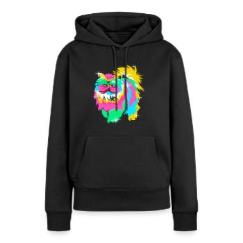 Perser Katze - Frauen Premium Bio Hoodie - Schwarz - Vorne - Julia (174cm)