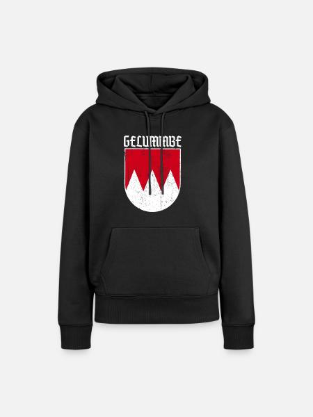 gelummbe fränkisch - Frauen Premium Bio Hoodie - Schwarz
