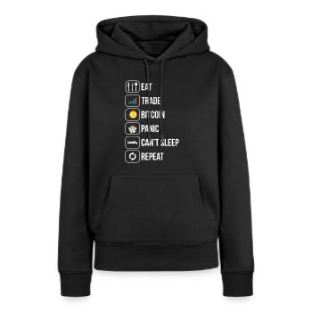 Aktien Stock Market Trader Spruch - Frauen Premium Bio Hoodie - Schwarz - Vorne - Julia (174cm)