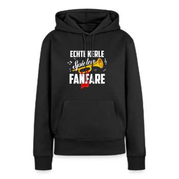 Fanfarenzug Spielmannszug Blasmusik Naturtrompete - Frauen Premium Bio Hoodie - Schwarz - Vorne - Julia (174cm)