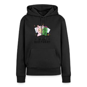 Offizielles Schlafanzug, Einhorn, Umarmungen, - Frauen Premium Bio Hoodie - Schwarz - Vorne - Julia (174cm)