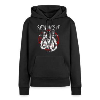 Satanisme Baphomet sataniste - Sweat à capuche Premium bio Femme - noir - Devant - Julia (174cm)