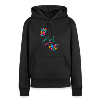 Alaaf - Frauen Premium Bio Hoodie - Schwarz - Vorne - Julia (174cm)