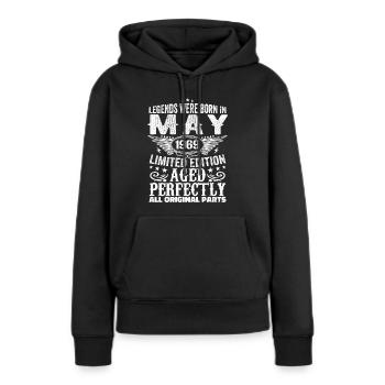 Mai 1969 Geburtstagsgeschenk Mai 1969 Mai - Frauen Premium Bio Hoodie - Schwarz - Vorne - Julia (174cm)