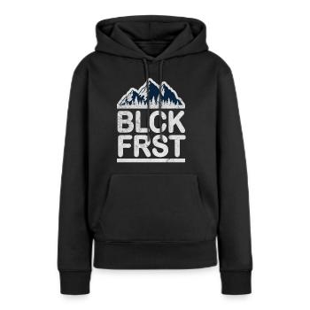 Maison de la Forêt Noire de la Forêt Noire - Sweat à capuche Premium bio Femme - noir - Devant - Julia (174cm)
