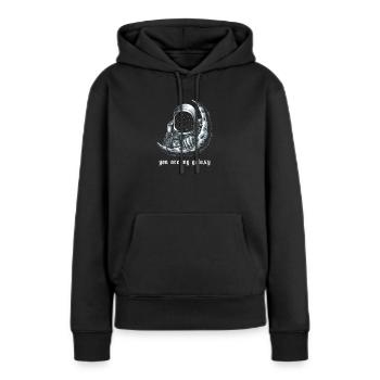 Esthétique Astronaute Lune Grunge Esthétique - Sweat à capuche Premium bio Femme - noir - Devant - Julia (174cm)