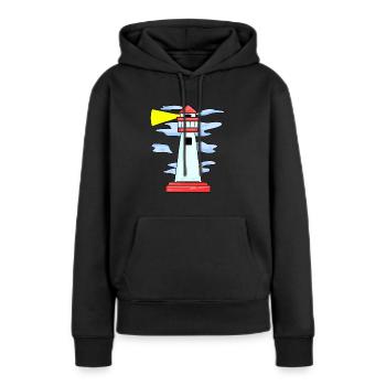 phare - Sweat à capuche Premium bio Femme - noir - Devant - Julia (174cm)