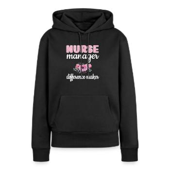 Infirmière infirmière-manager infirmière-infirmières - Sweat à capuche Premium bio Femme - noir - Devant - Julia (174cm)