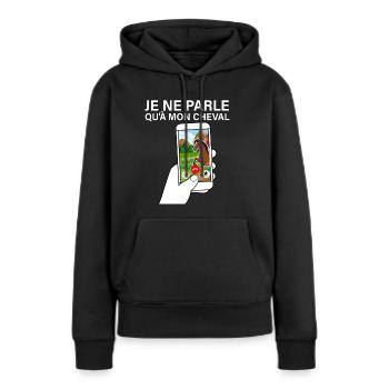 Cheval Mon Ami Idée Cadeau Equitation - Sweat à capuche Premium bio Femme - noir - Devant - Julia (174cm)