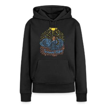 Summer vibes - Frauen Premium Bio Hoodie - Schwarz - Vorne - Julia (174cm)