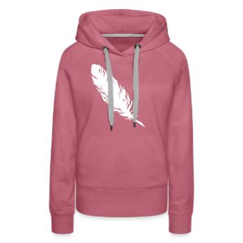 feather - Women’s Premium Organic Hoodie - mauve - Front - Isabella (175cm)