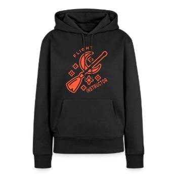 Instructeur de vol Halloween Witch - Sweat à capuche Premium bio Femme - noir - Devant - Julia (174cm)