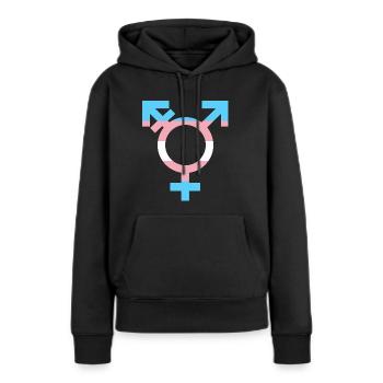 Transgender-Symbol - Frauen Premium Bio Hoodie - Schwarz - Vorne - Julia (174cm)