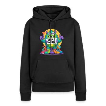 Keep It Weird - Monstre coloré - Sweat à capuche Premium bio Femme - noir - Devant - Julia (174cm)
