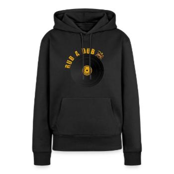 Roots Dub Reggae - Sweat à capuche Premium bio Femme - noir - Devant - Julia (174cm)