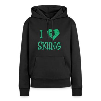 Ski skiing Skier Ski fahren - Frauen Premium Bio Hoodie - Schwarz - Vorne - Julia (174cm)