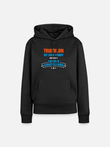 Triathlon Sportart - Frauen Premium Bio Hoodie - Schwarz