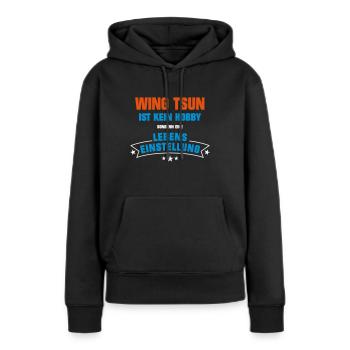 WingTsun Sportart - Frauen Premium Bio Hoodie - Schwarz - Vorne - Julia (174cm)