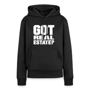 Haben Sie Immobilien? - Frauen Premium Bio Hoodie - Schwarz - Vorne - Julia (174cm)
