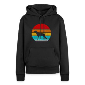 Zeiger - Frauen Premium Bio Hoodie - Schwarz - Vorne - Julia (174cm)