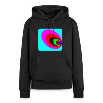 œillet de paon - Sweat à capuche Premium bio Femme - noir - Devant - Julia (174cm)