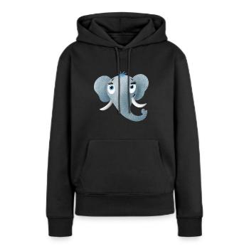 Trompe d’éléphant - Sweat à capuche Premium bio Femme - noir - Devant - Julia (174cm)