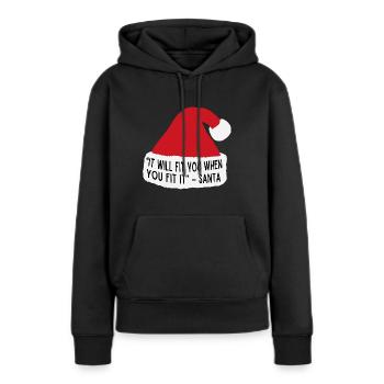 Weihnachtspullover - Weisheit - Weihnachtsmann - Frauen Premium Bio Hoodie - Schwarz - Vorne - Julia (174cm)