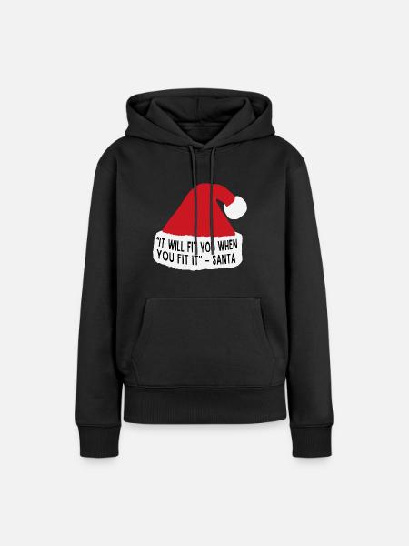 Weihnachtspullover - Weisheit - Weihnachtsmann - Frauen Premium Bio Hoodie - Schwarz