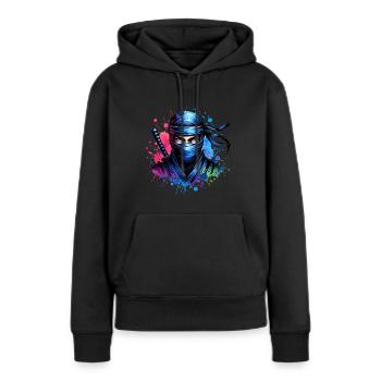 Ninja - Frauen Premium Bio Hoodie - Schwarz - Vorne - Julia (174cm)