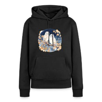 Schleiereule Eulen für einen Eulen Fan - Frauen Premium Bio Hoodie - Schwarz - Vorne - Julia (174cm)
