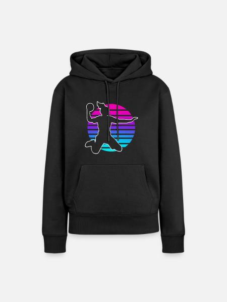 Handball Handballerin - Frauen Premium Bio Hoodie - Schwarz