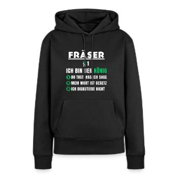 Cutter cadeau - je suis le roi - Sweat à capuche Premium bio Femme - noir - Devant - Julia (174cm)