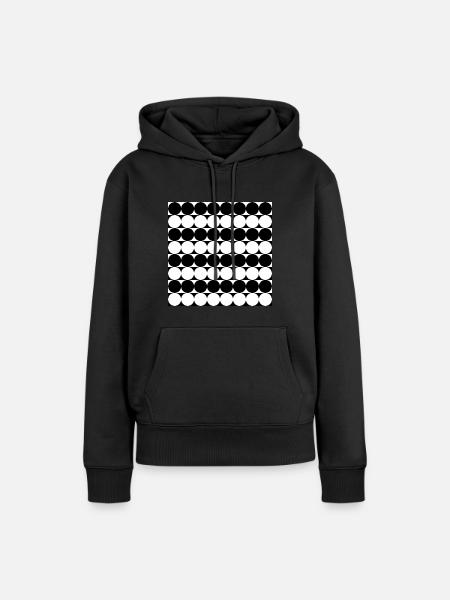 Schwarze und weiße Kreise. - Frauen Premium Bio Hoodie - Schwarz