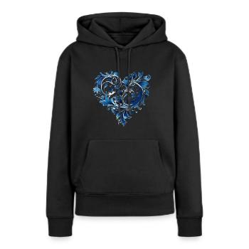 Valentinstag Herz Liebe Liebesbeweis Gefühle - Frauen Premium Bio Hoodie - Schwarz - Vorne - Julia (174cm)