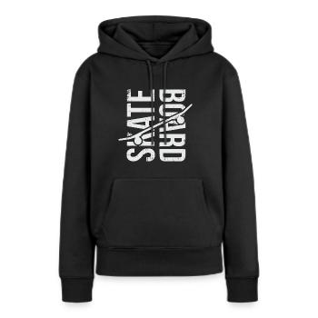 Skateboard Skate Skater Skater Skater - Sweat à capuche Premium bio Femme - noir - Devant - Julia (174cm)